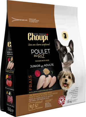 CROQUETTES POUR CHIEN AU POULET ET AU RIZ