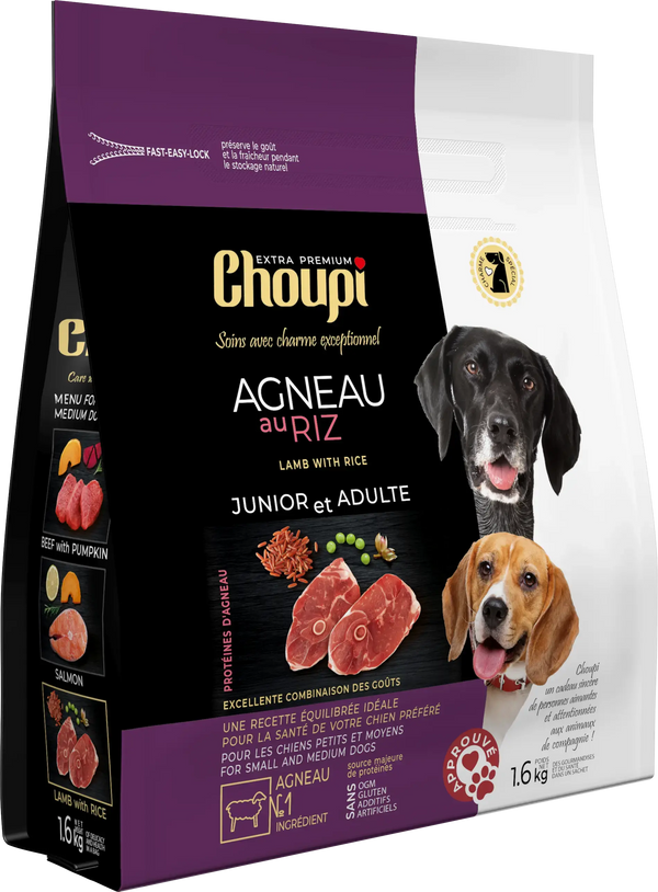 CROQUETTES POUR CHIEN À L'AGNEAU ET AU RIZ choupi-fr