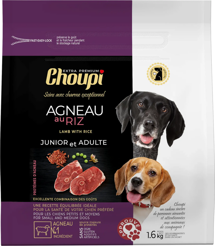 CROQUETTES POUR CHIEN À L'AGNEAU ET AU RIZ