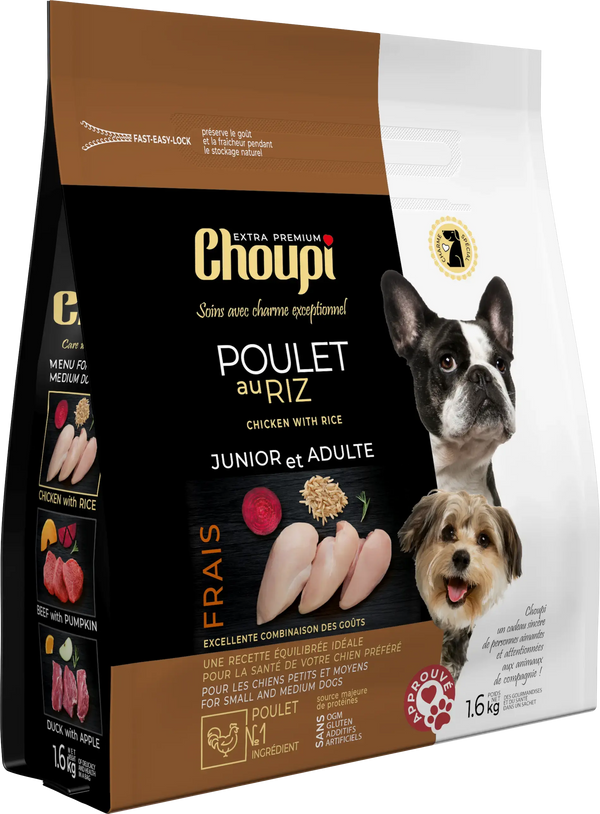 CROQUETTES POUR CHIEN AU POULET ET AU RIZ choupi-fr