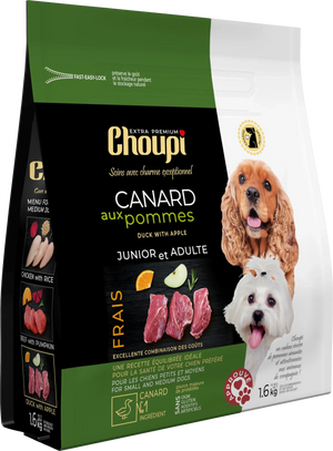 CROQUETTES POUR CHIEN AU CANARD ET AUX POMMES